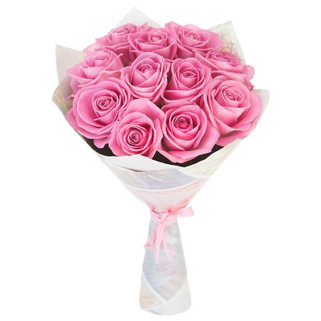 Букет из 11 розовых роз (50 см)