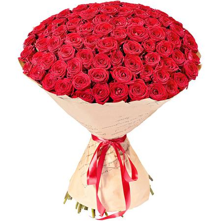 Букет из 101 красной розы 50 см «Ред Наоми»